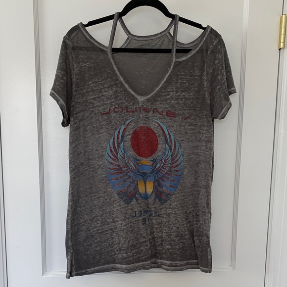 Lucky Brand Tops - Women's Gray Graphic Strappy Tee